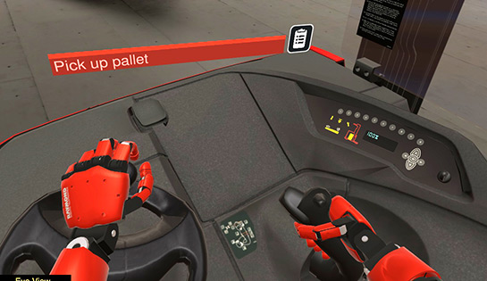 simulador de realidad virtual raymond, simulador de montacargas